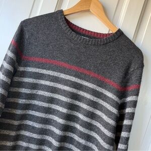 Urban Pipeline Gray Striped Men's Wool Sweater - Sz M